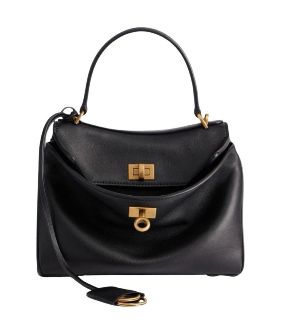 BALENCIAGA Черная кожаная сумка через плечо, фото 9