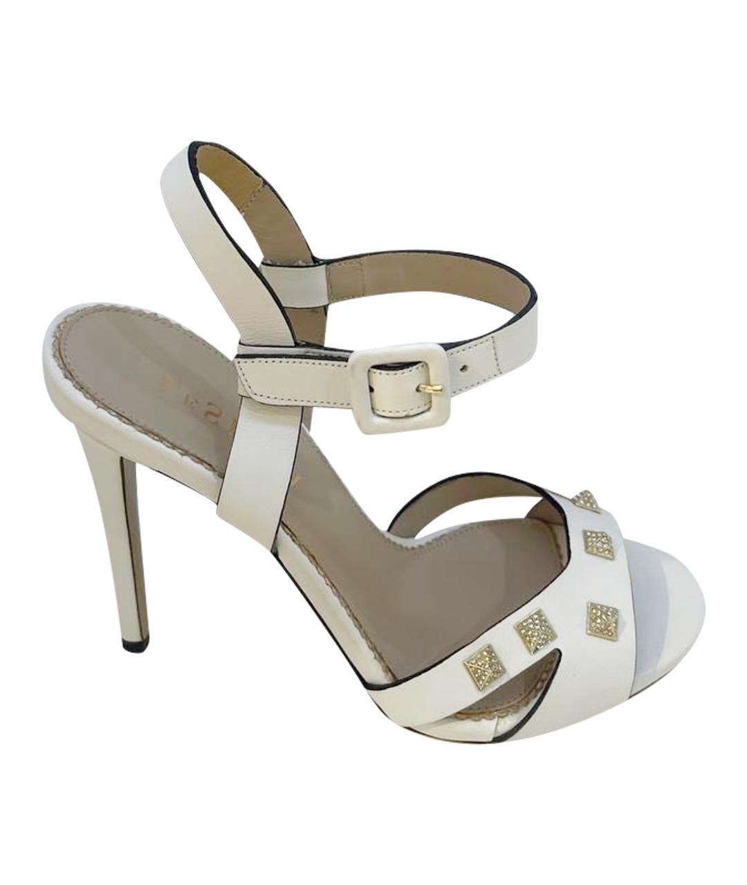 LE SILLA Белые кожаные босоножки, фото 1