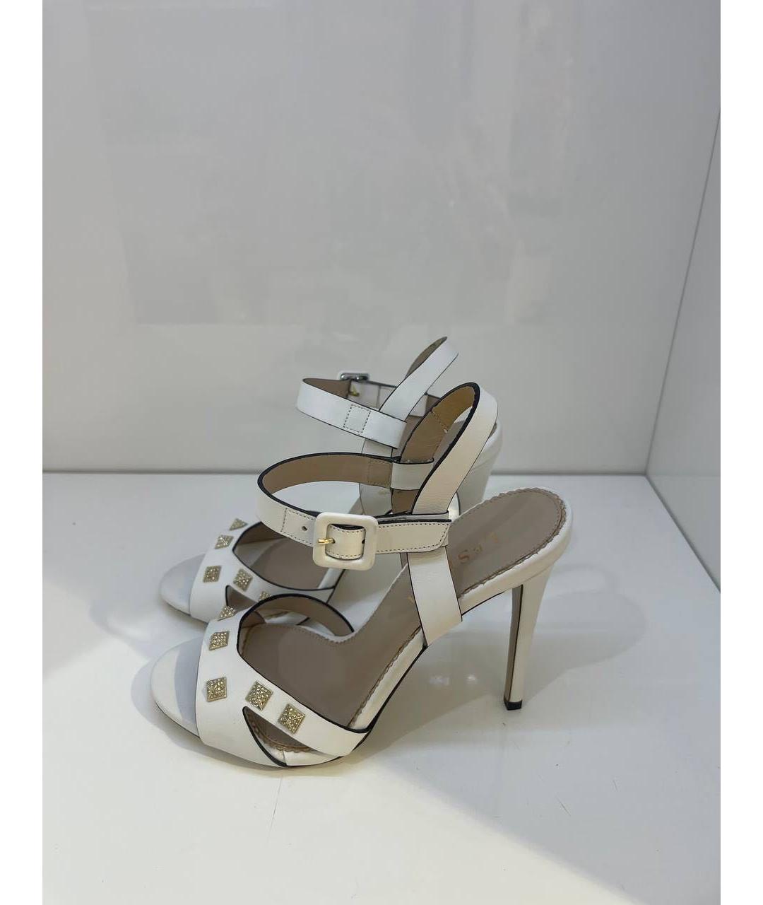 LE SILLA Белые кожаные босоножки, фото 4