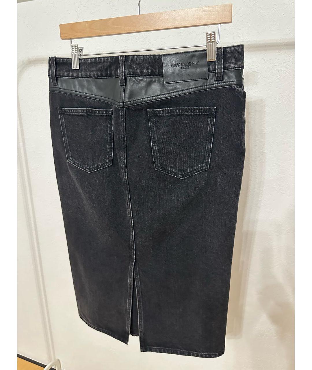 GIVENCHY Черная деним юбка миди, фото 2