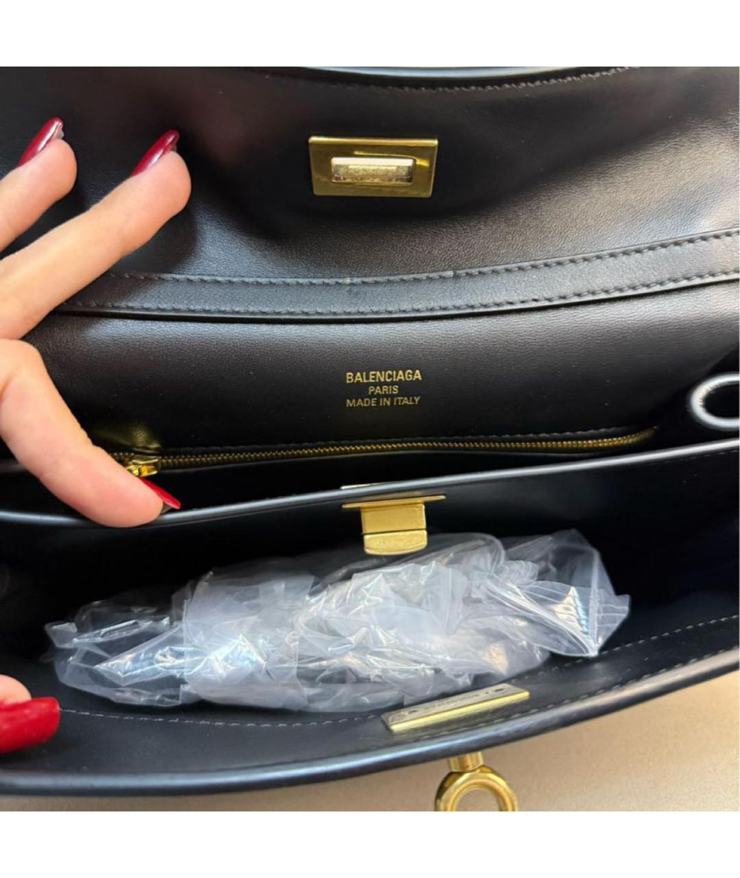 BALENCIAGA Черная кожаная сумка с короткими ручками, фото 6
