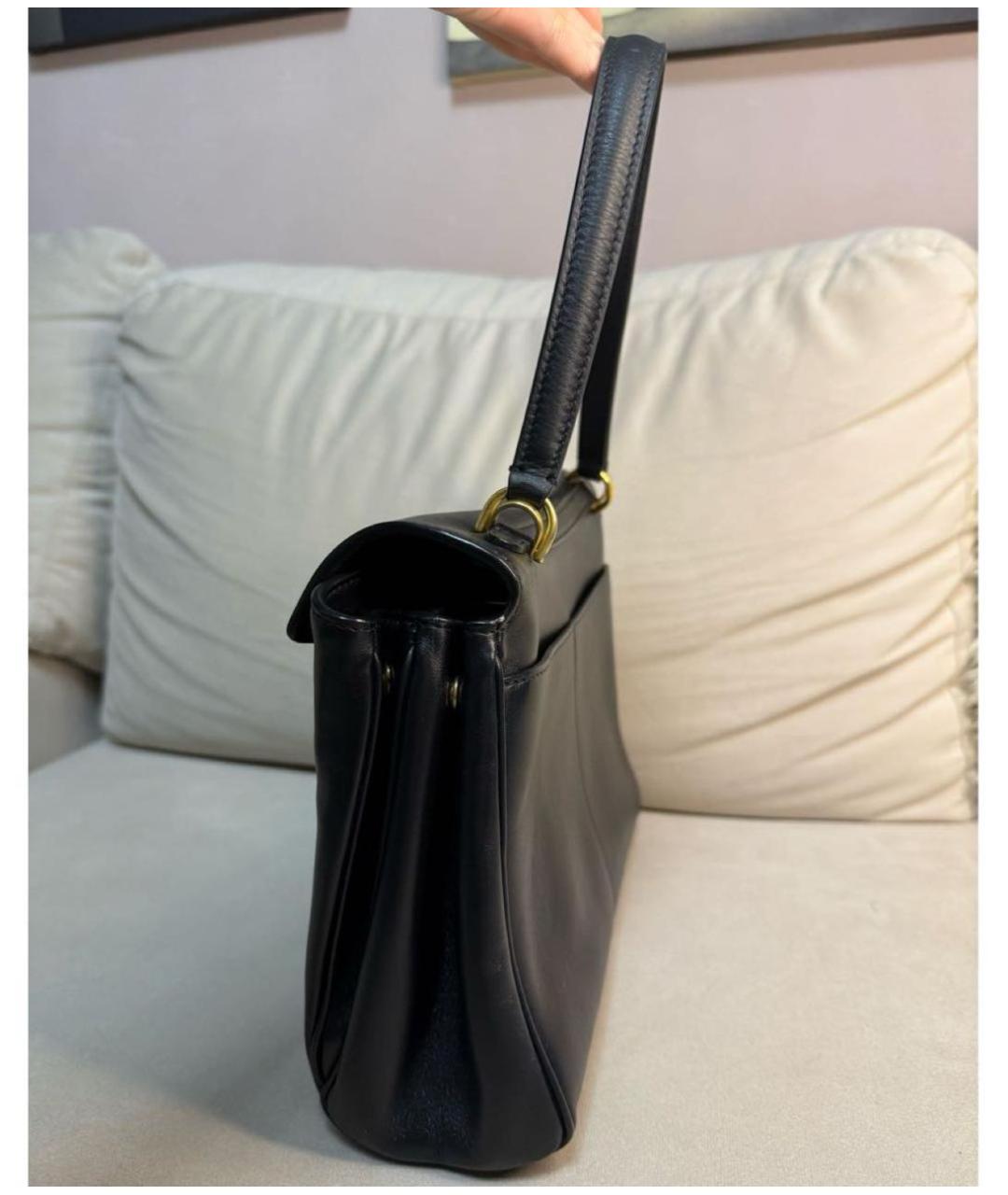 BALENCIAGA Черная кожаная сумка с короткими ручками, фото 3