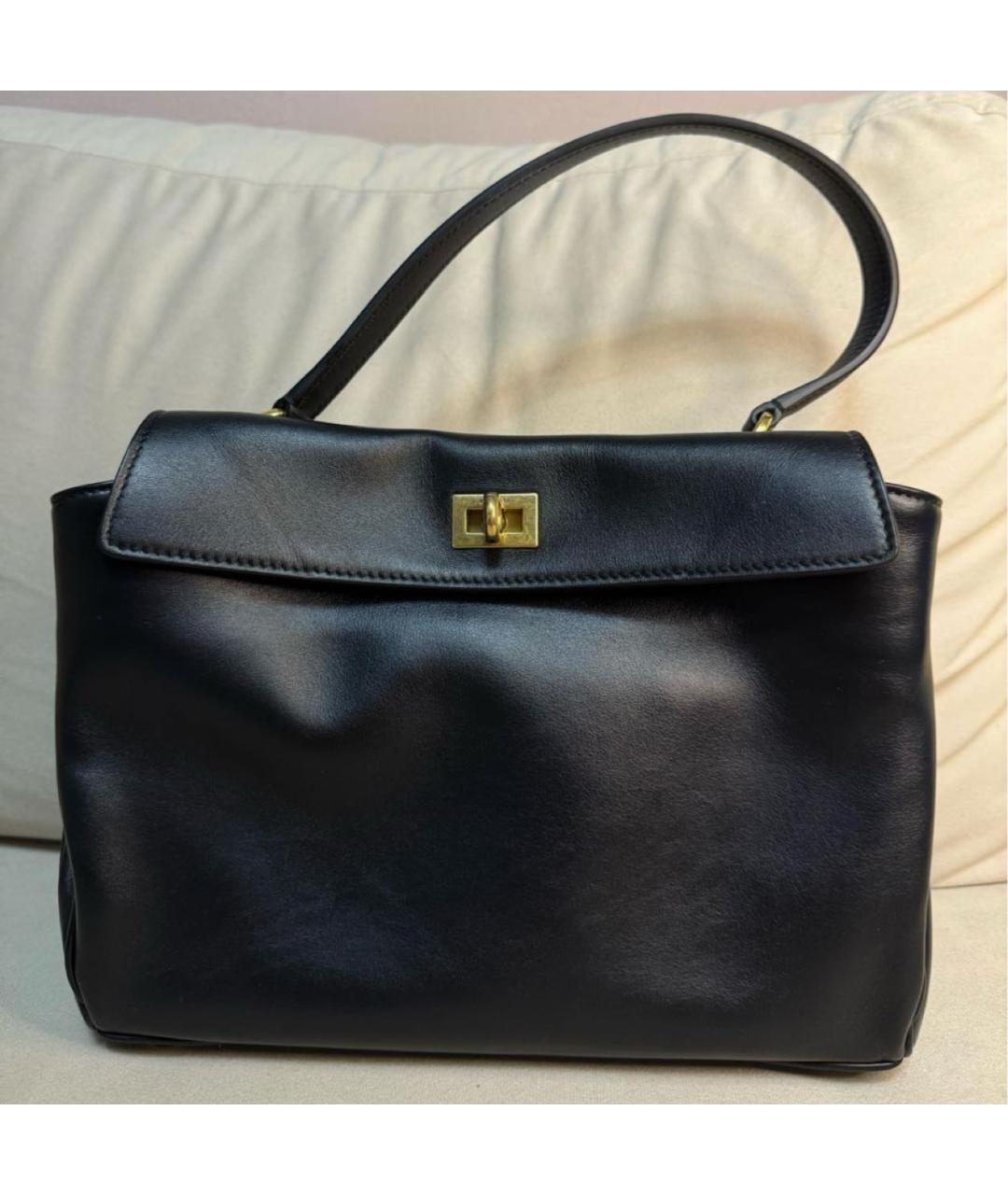 BALENCIAGA Черная кожаная сумка с короткими ручками, фото 2