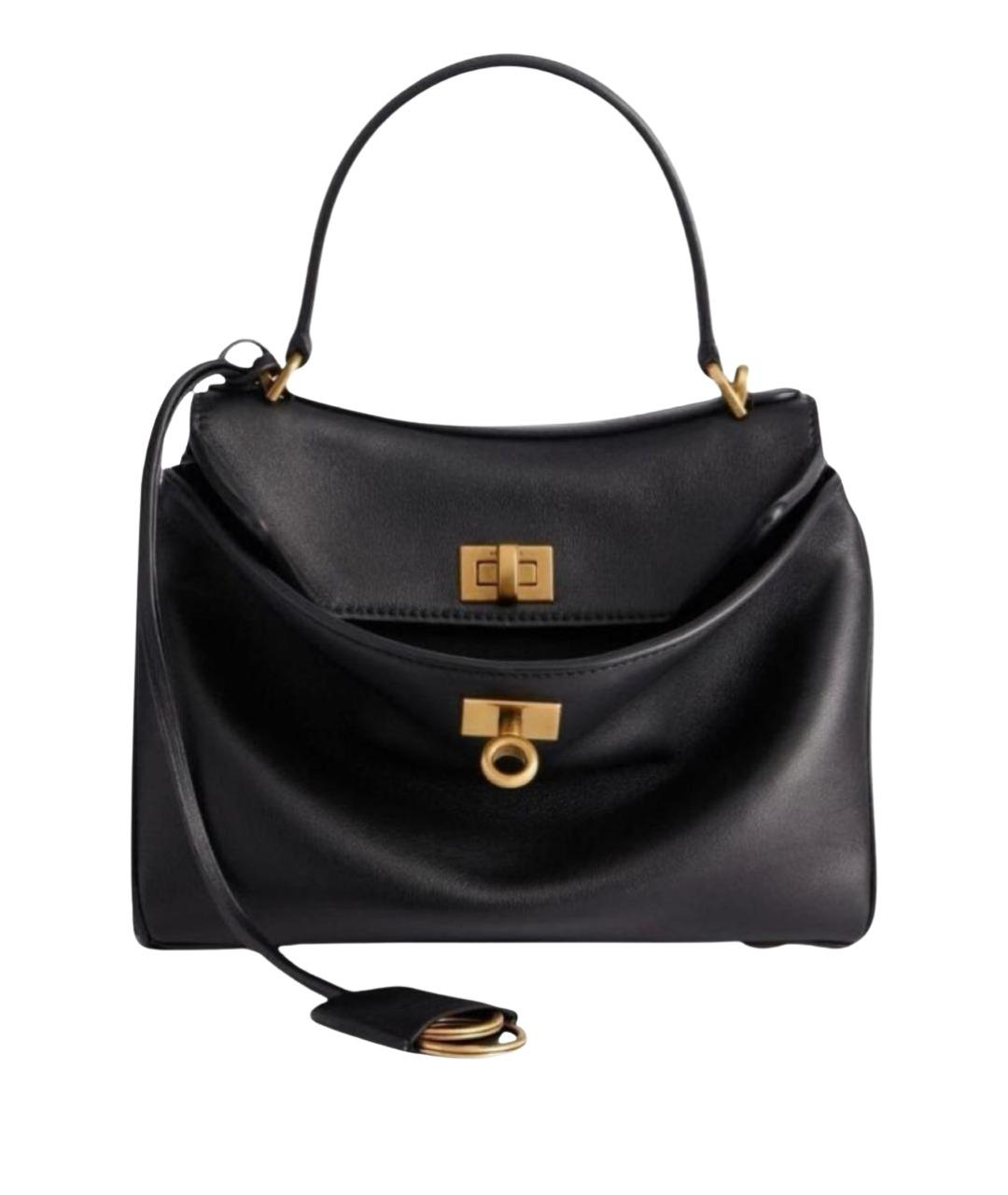 BALENCIAGA Черная кожаная сумка с короткими ручками, фото 10