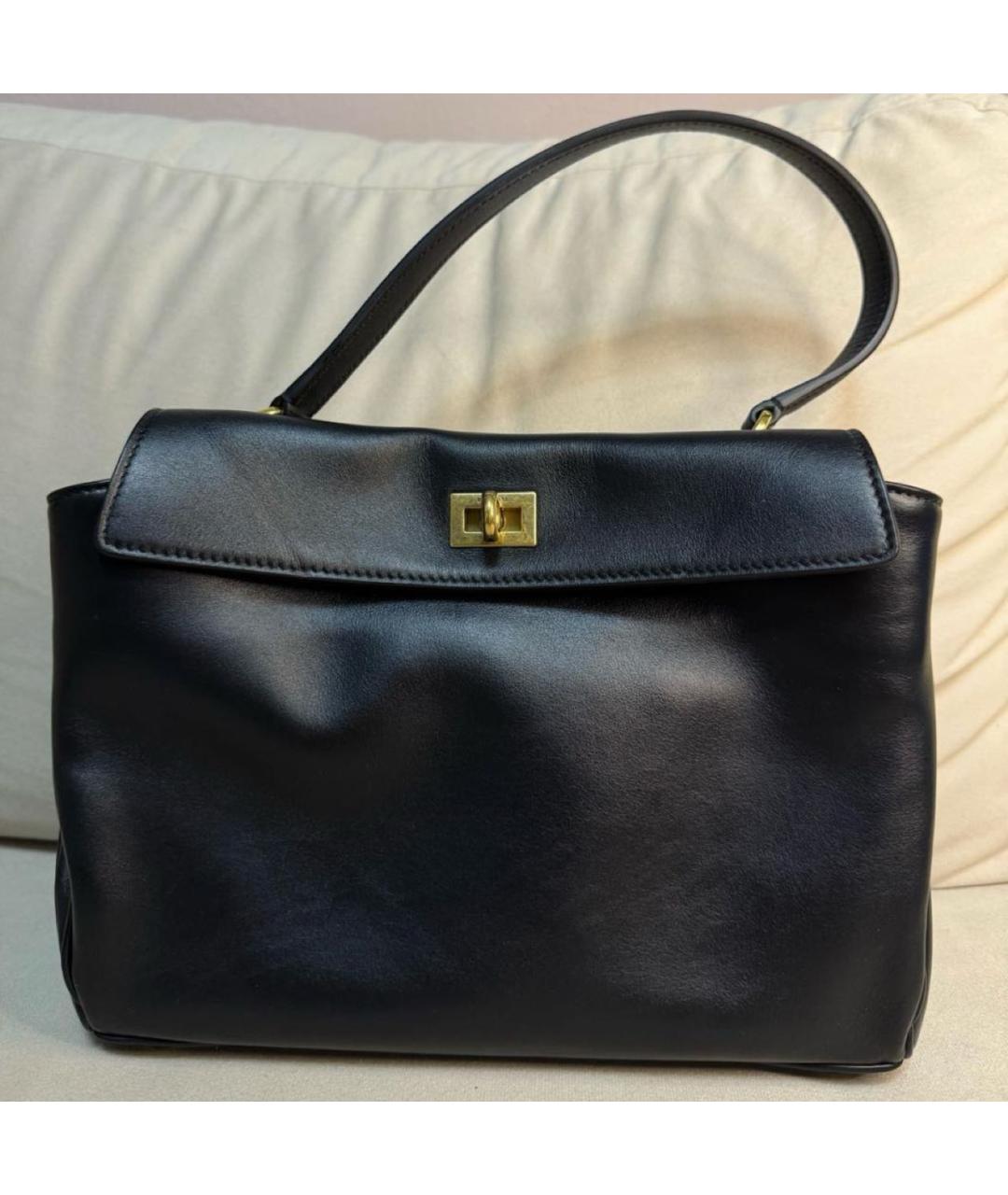 BALENCIAGA Черная кожаная сумка с короткими ручками, фото 2