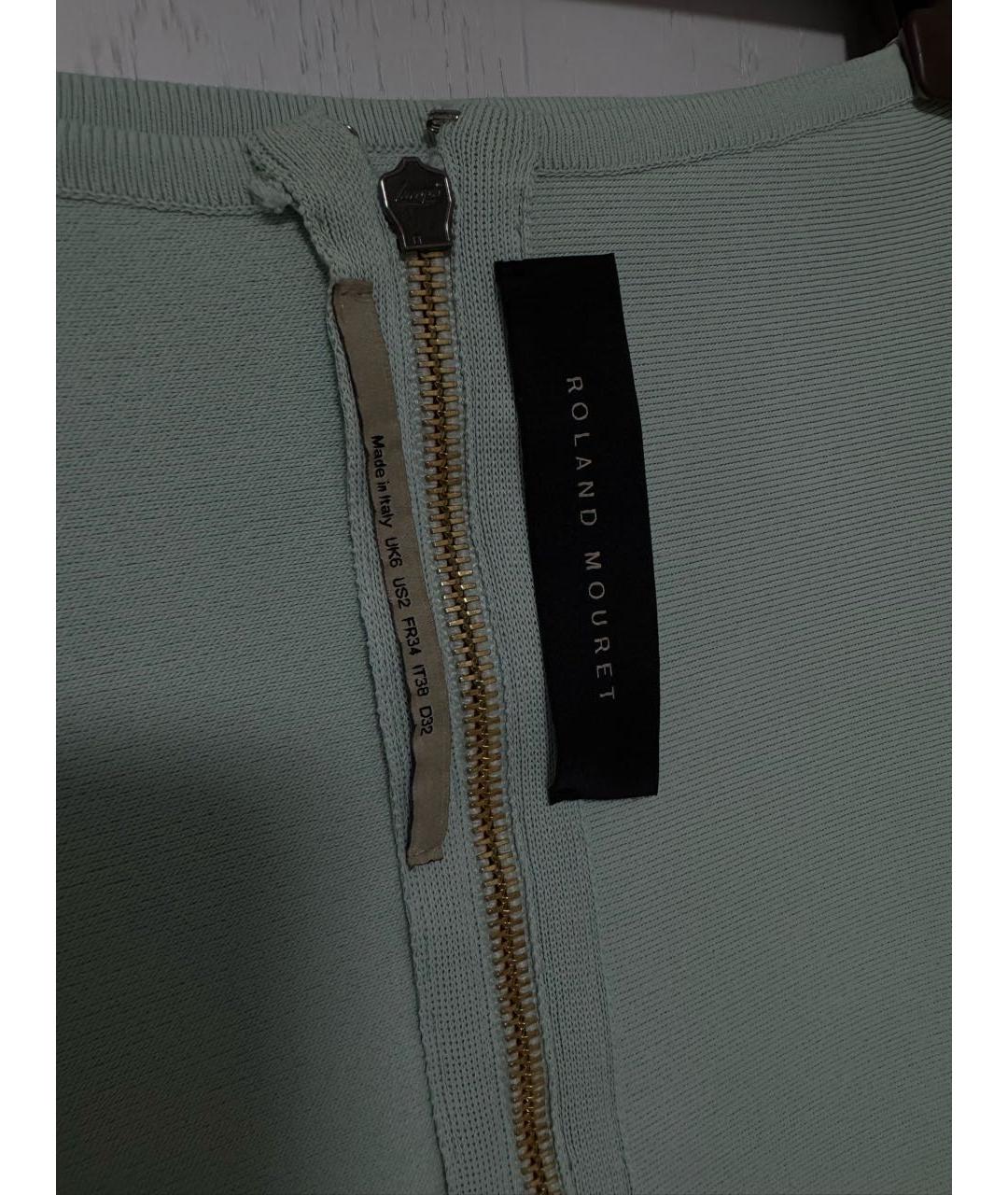 ROLAND MOURET Бирюзовая вискозная юбка миди, фото 4