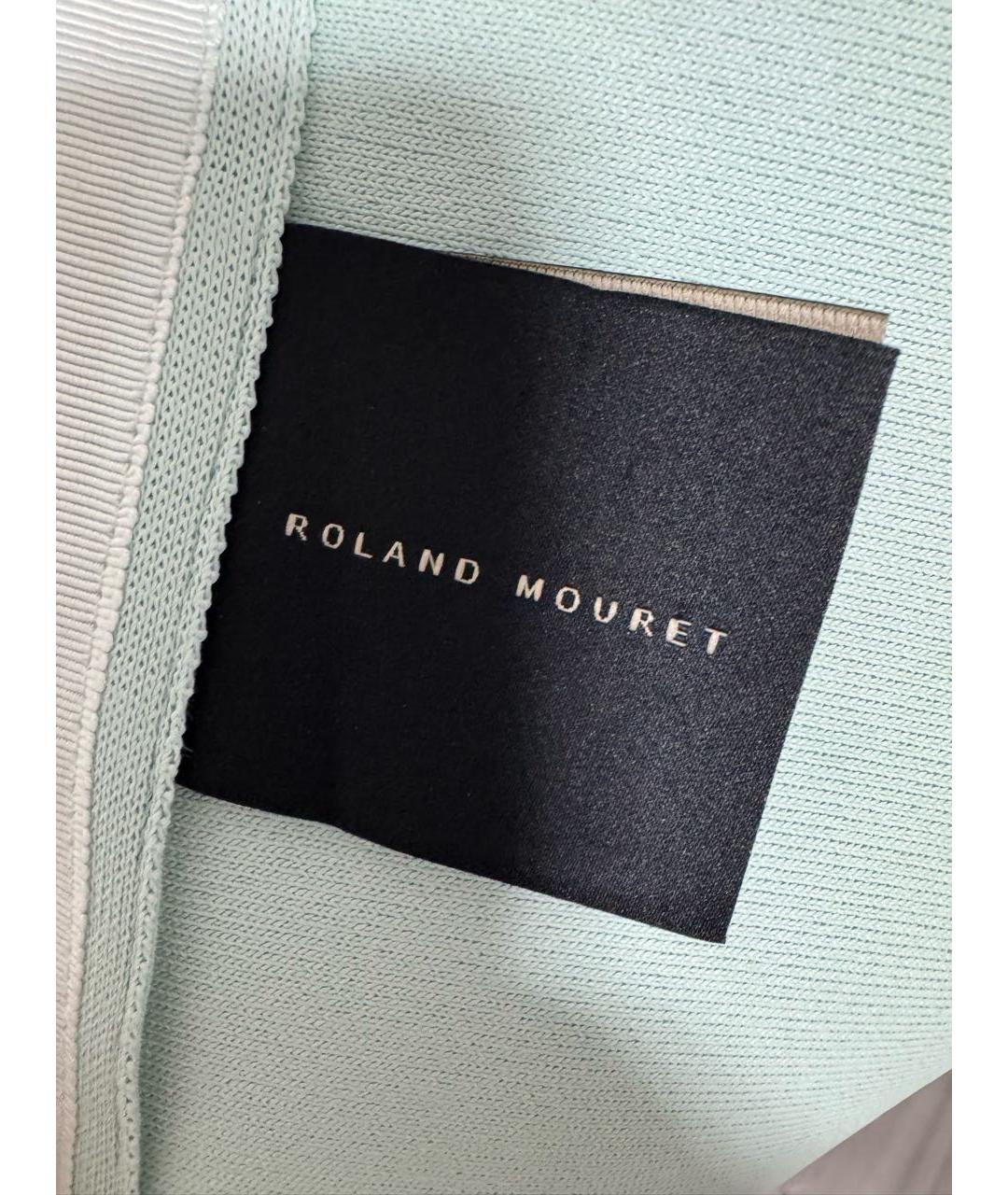 ROLAND MOURET Бирюзовая вискозная юбка миди, фото 5