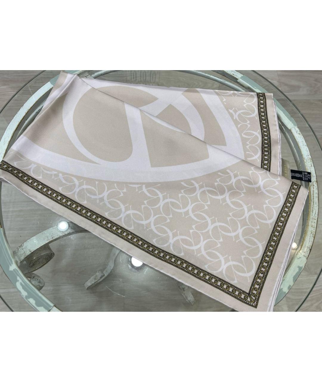 ELIE SAAB Бежевый шелковый платок, фото 5