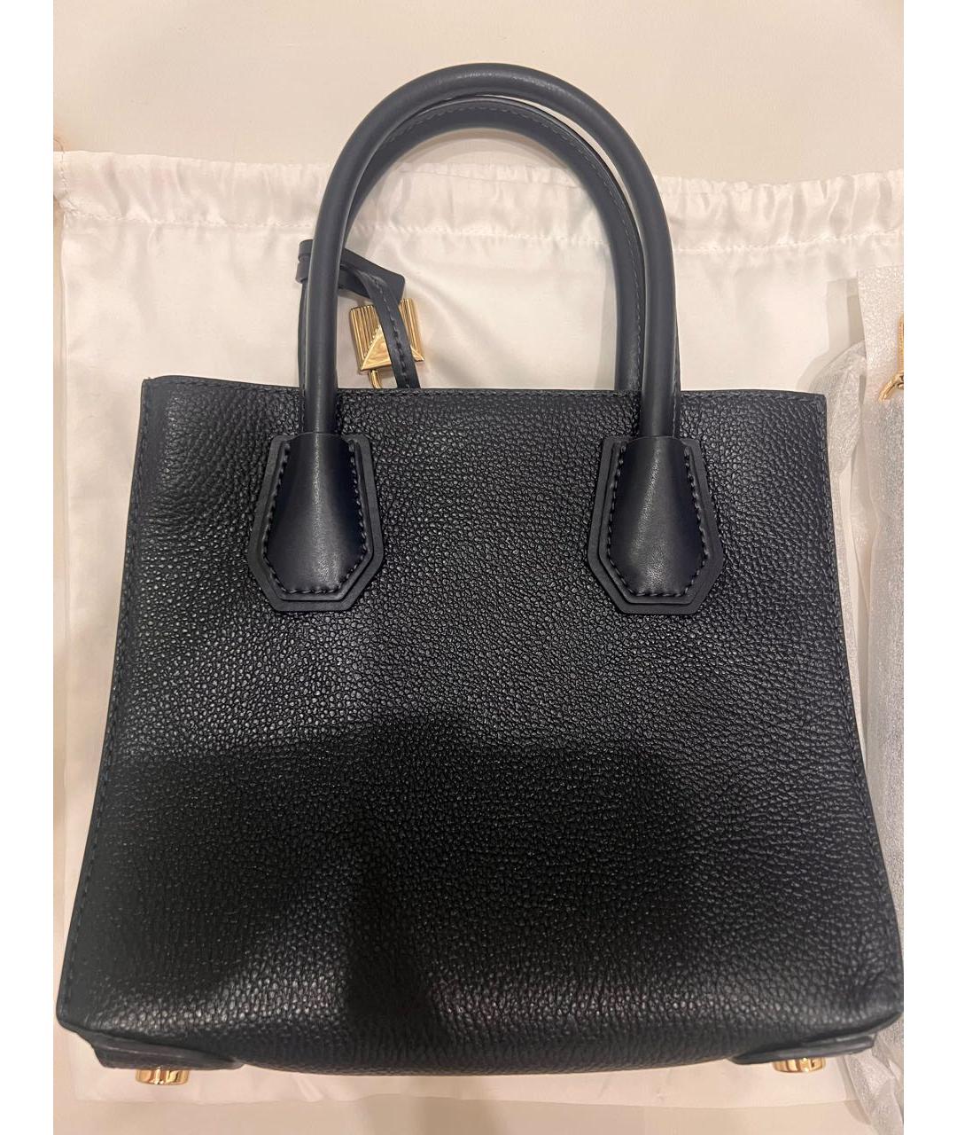 MICHAEL KORS Темно-синяя кожаная сумка с короткими ручками, фото 3