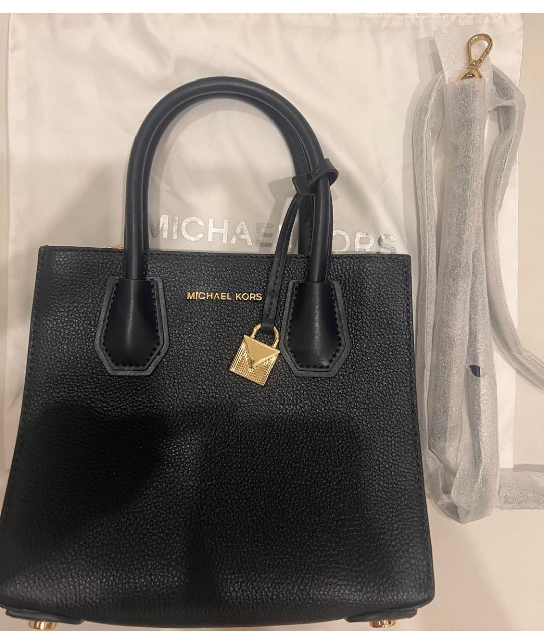 MICHAEL KORS Темно-синяя кожаная сумка с короткими ручками, фото 5