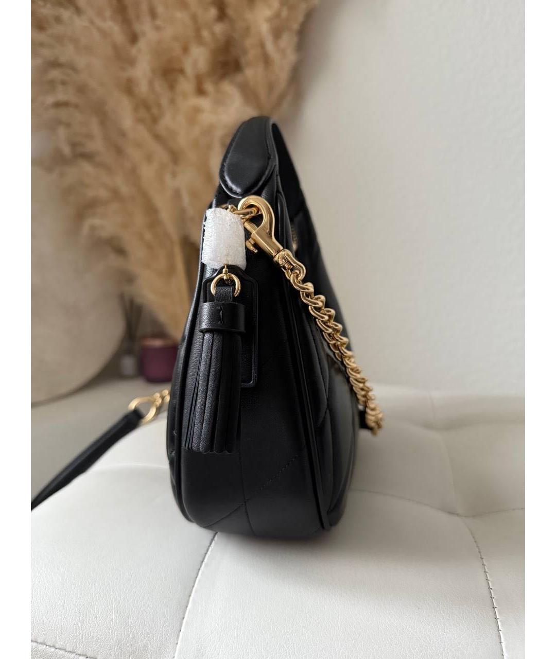 COACH Черная кожаная сумка через плечо, фото 2