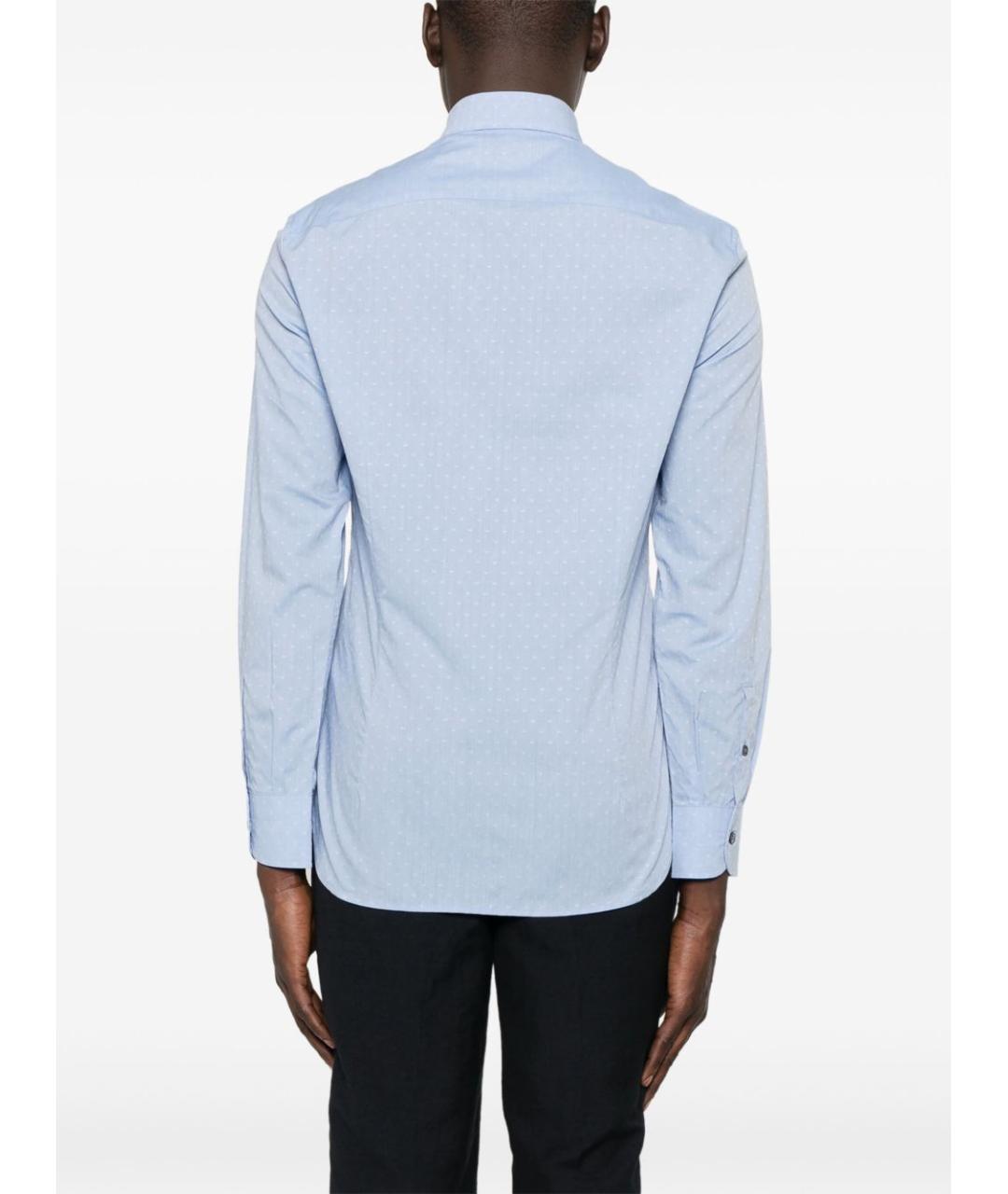 EMPORIO ARMANI Голубая хлопковая классическая рубашка, фото 4