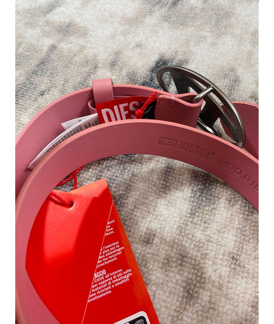 DIESEL Розовый кожаный ремень, фото 3