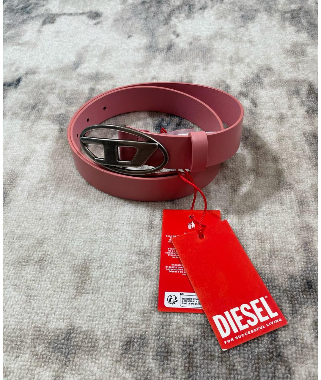 DIESEL Розовый кожаный ремень, фото 2