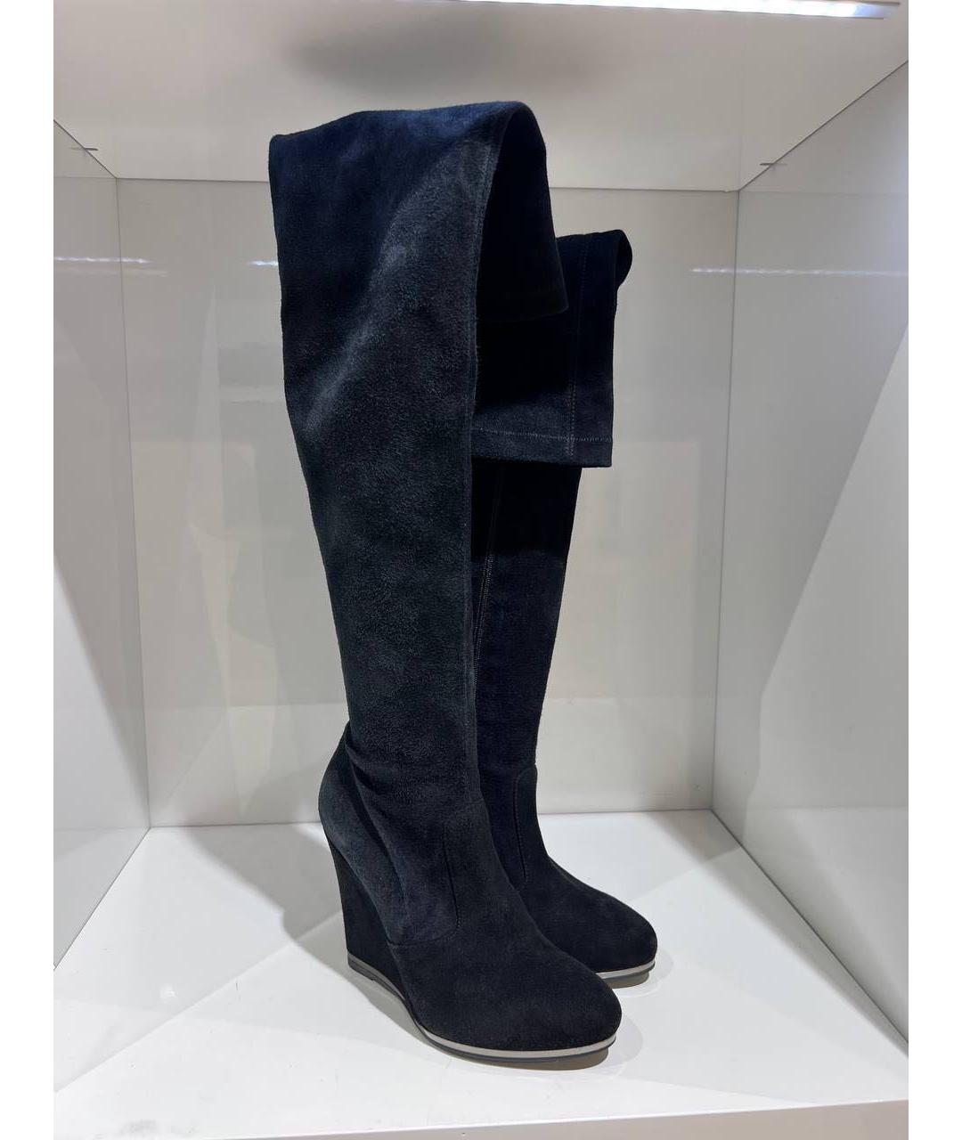 LE SILLA Черные замшевые сапоги, фото 2