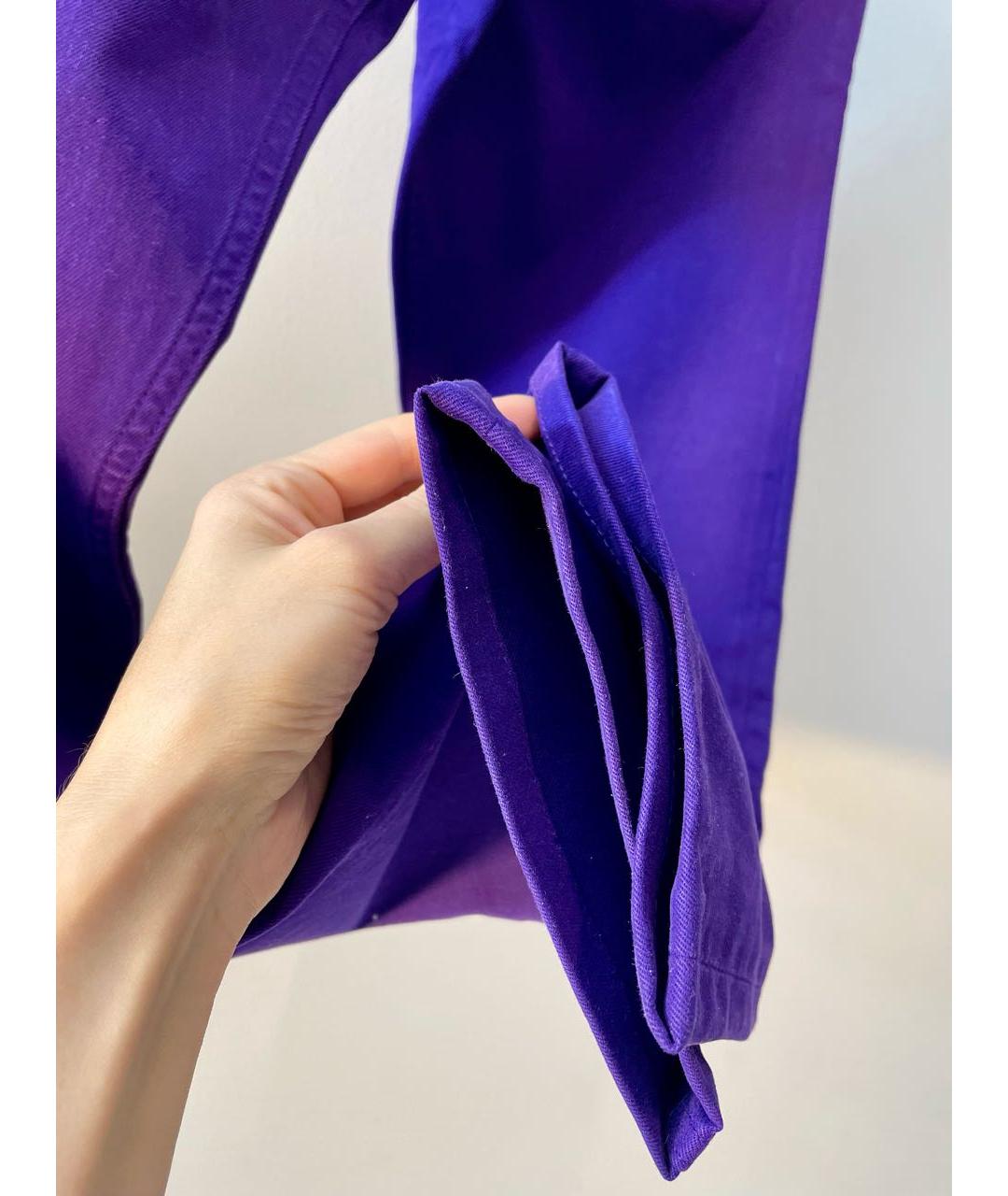 RALPH LAUREN PURPLE LABEL Фиолетовые хлопко-эластановые прямые джинсы, фото 6