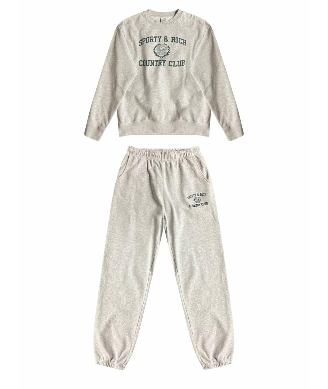 SPORTY AND RICH Серый хлопковый спортивные костюмы, фото 1