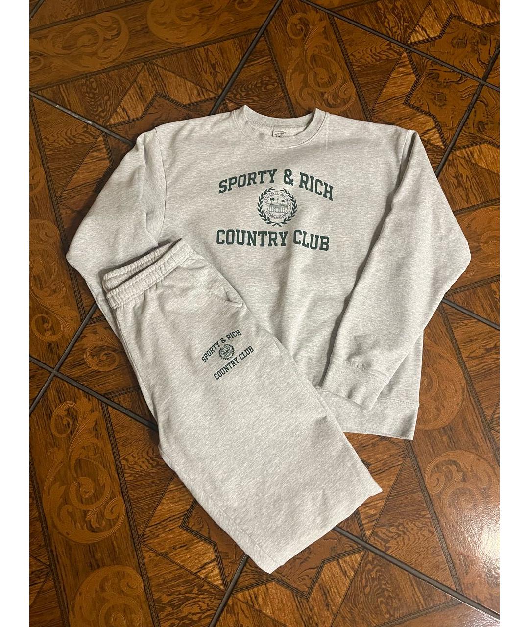 SPORTY AND RICH Серый хлопковый спортивные костюмы, фото 5