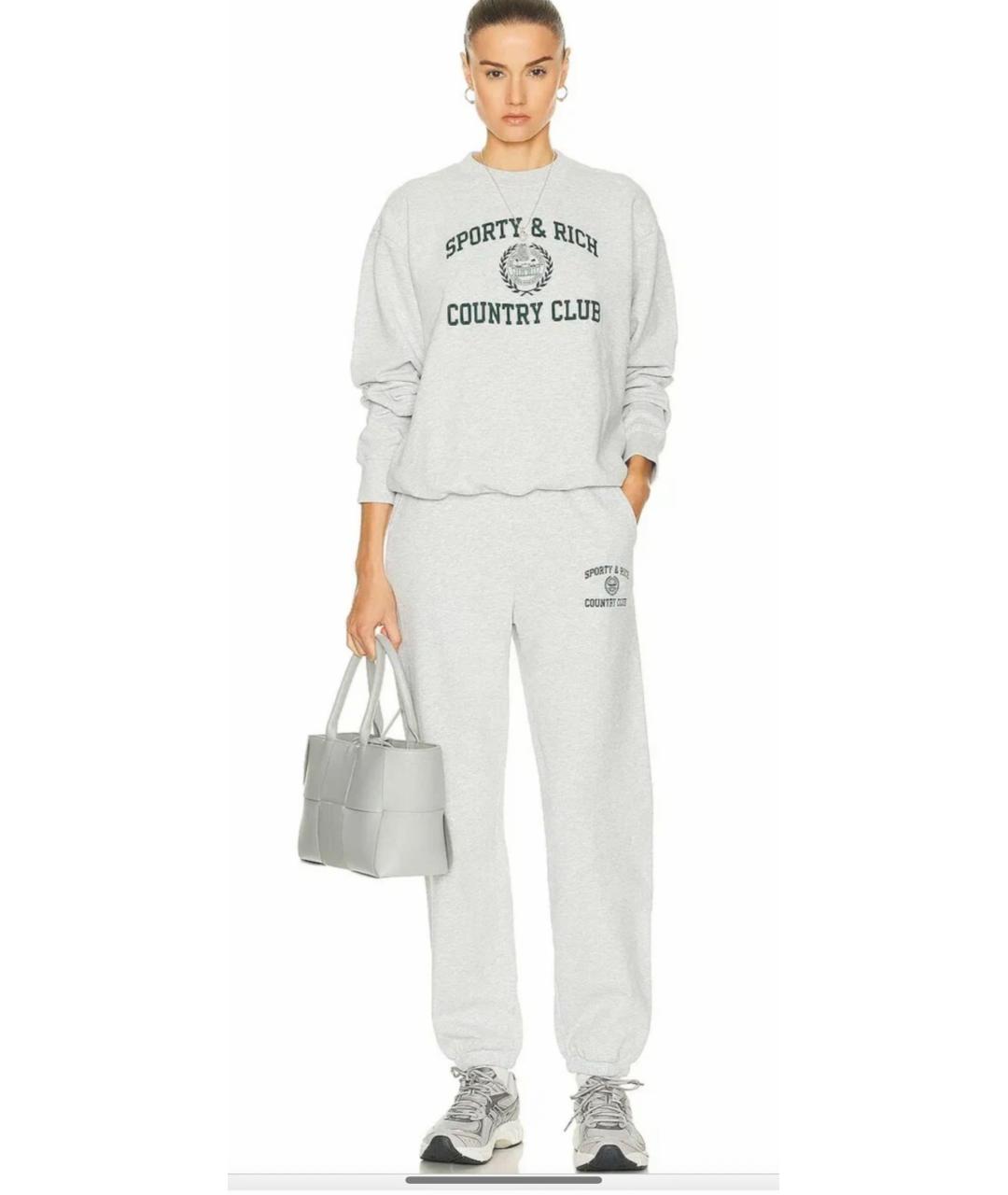 SPORTY AND RICH Серый хлопковый спортивные костюмы, фото 4