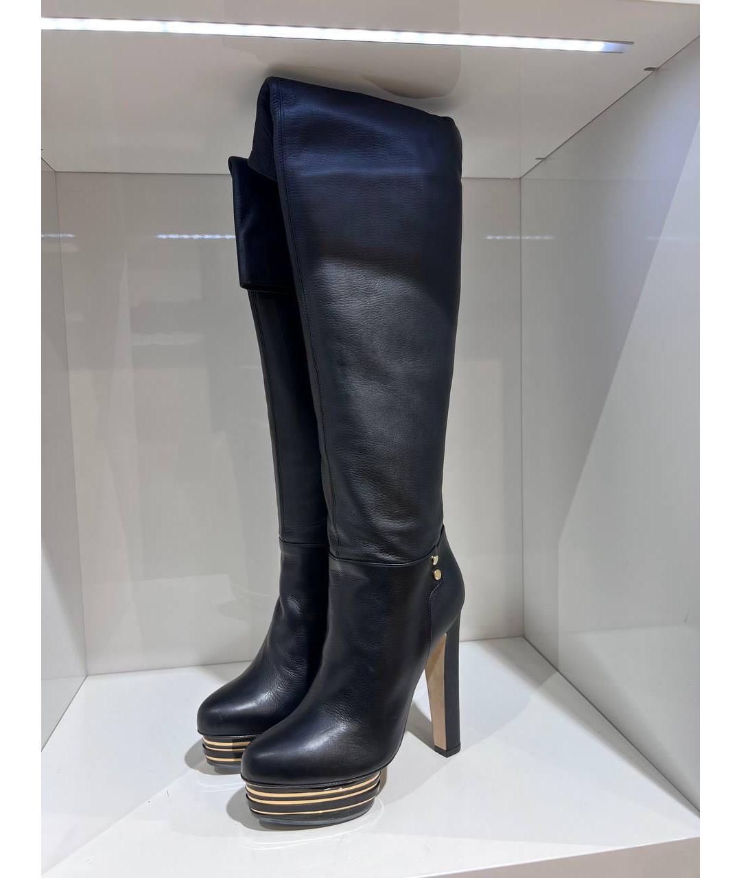 LE SILLA Черные кожаные сапоги, фото 2