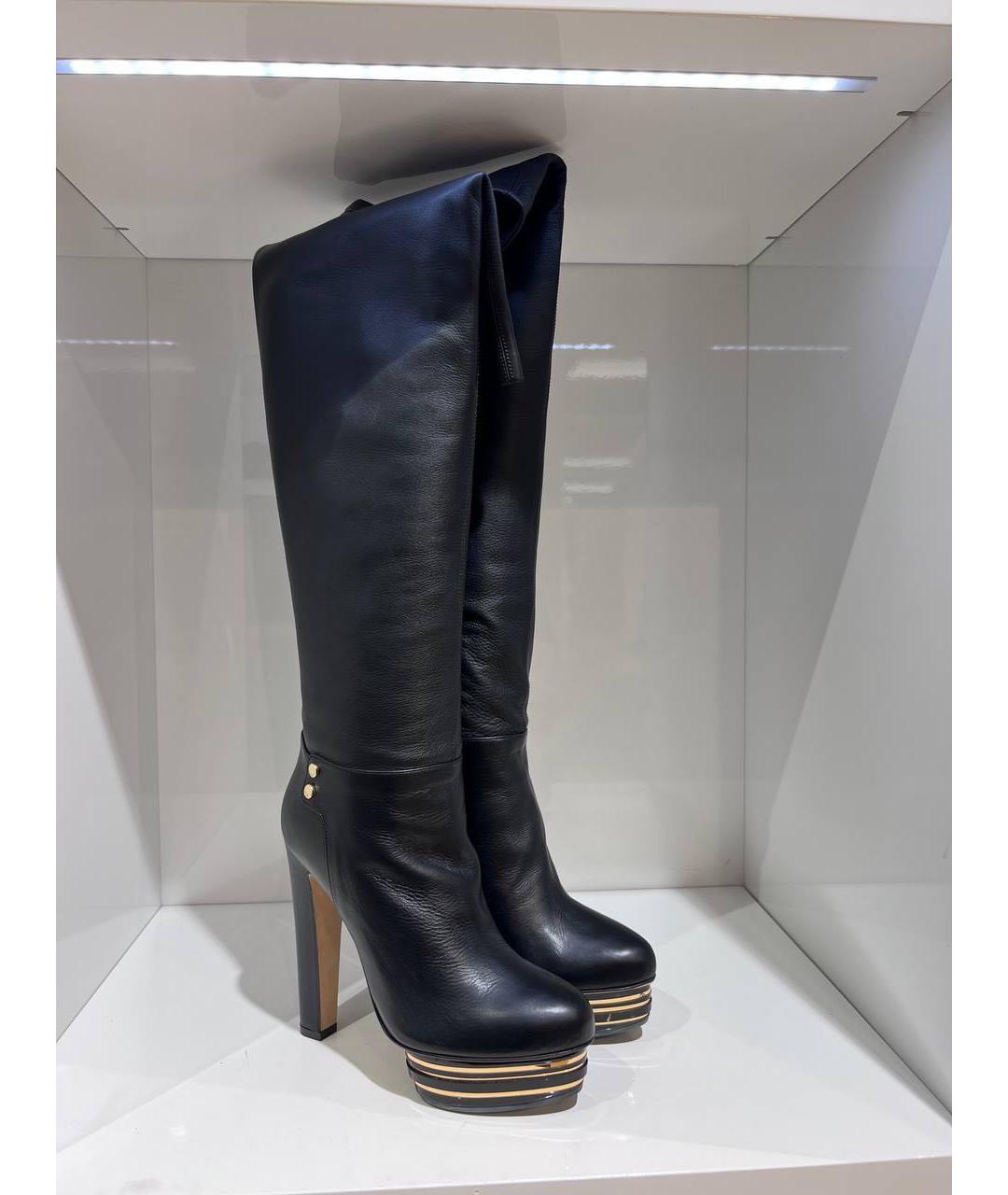 LE SILLA Черные кожаные сапоги, фото 4