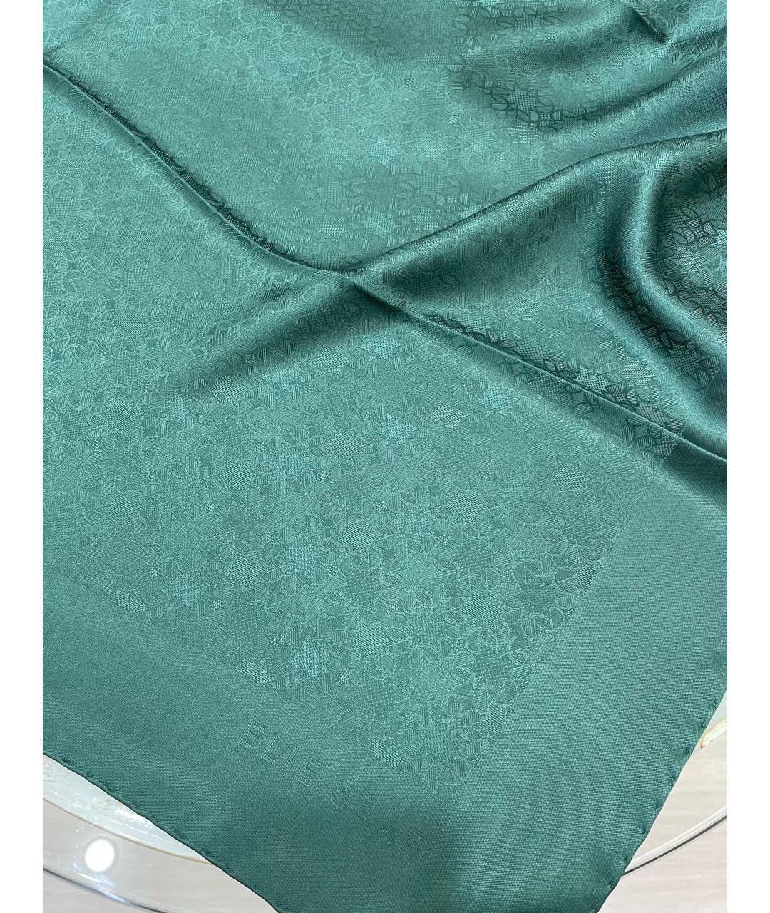 ELIE SAAB Зеленый шелковый платок, фото 2