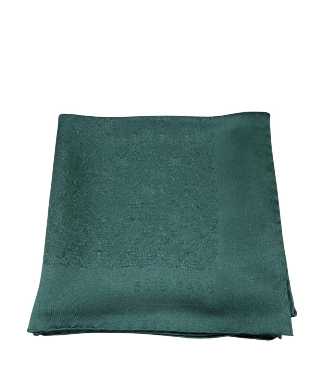ELIE SAAB Зеленый шелковый платок, фото 1