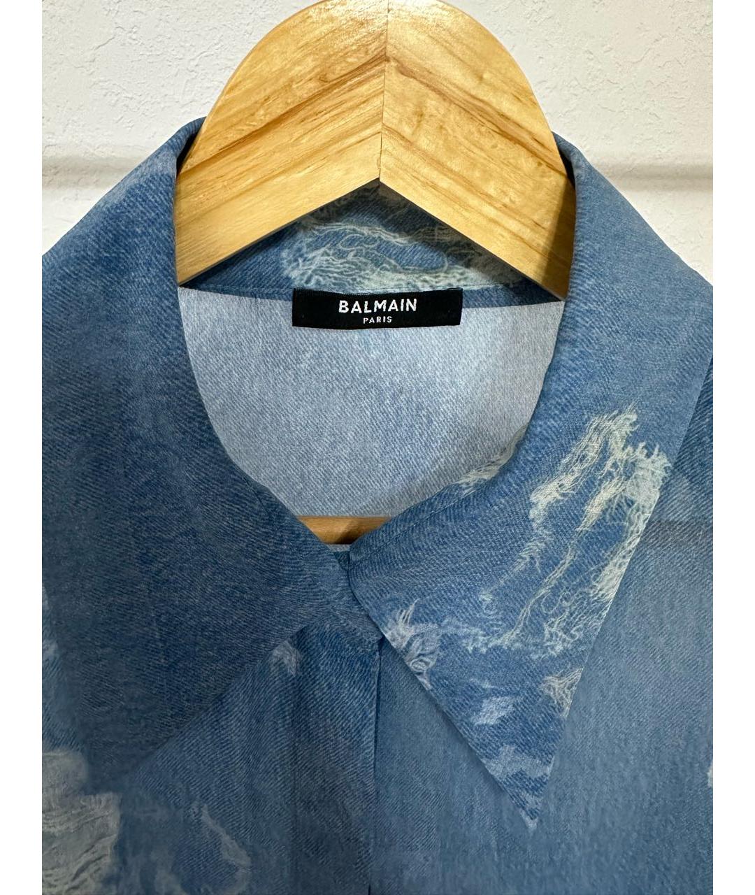 BALMAIN Голубая полиэстеровая блузы, фото 3