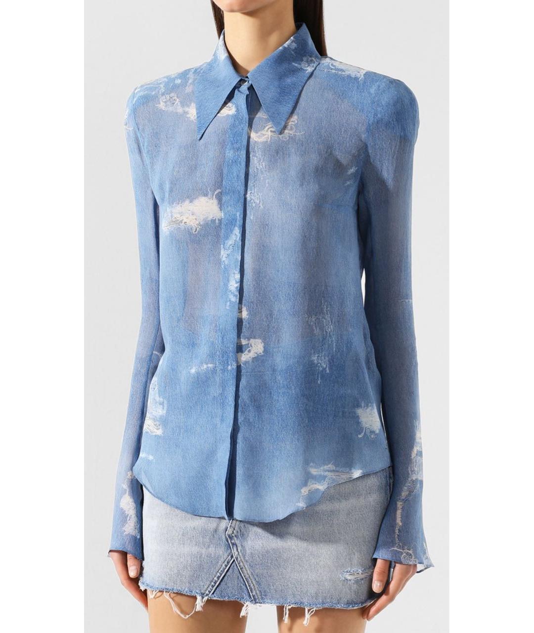 BALMAIN Голубая полиэстеровая блузы, фото 7