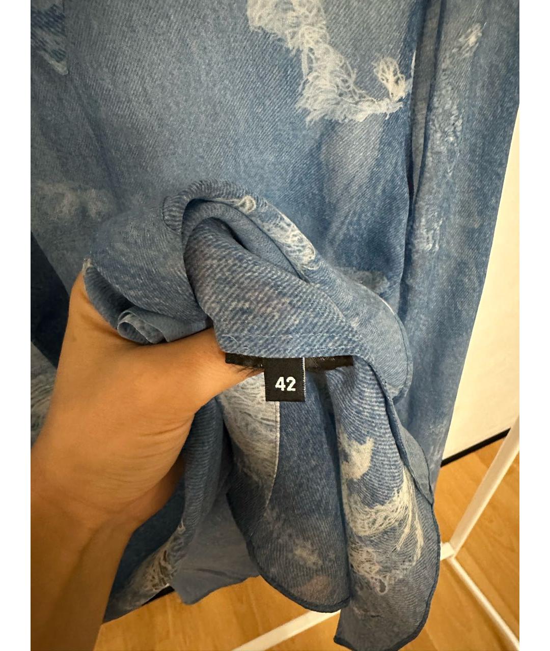 BALMAIN Голубая полиэстеровая блузы, фото 5