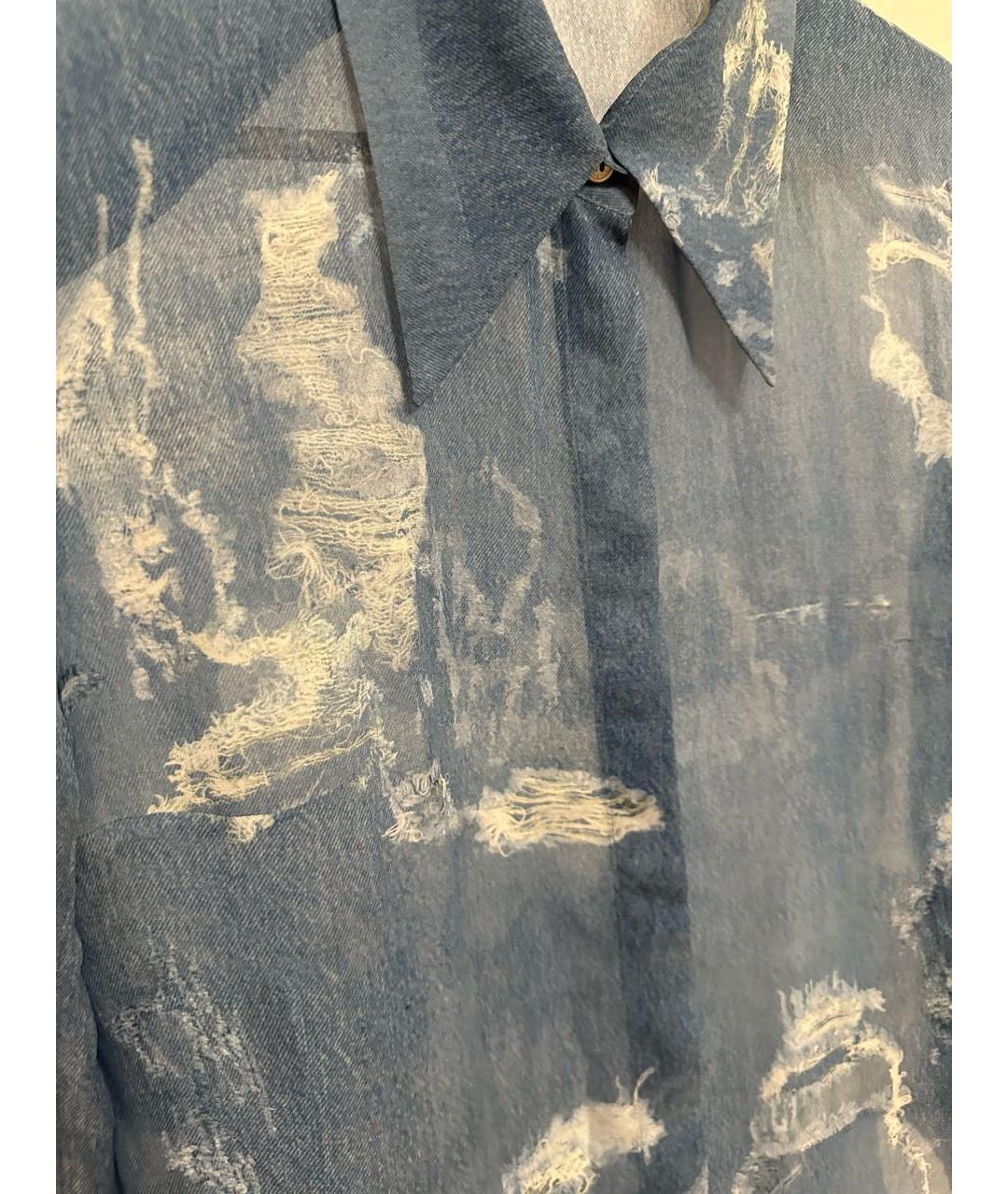 BALMAIN Голубая полиэстеровая блузы, фото 4