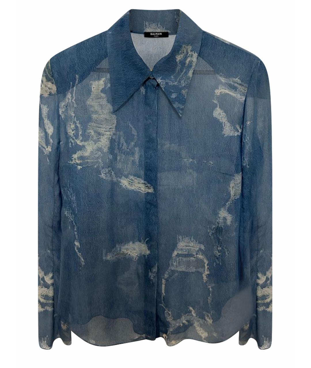 BALMAIN Голубая полиэстеровая блузы, фото 1