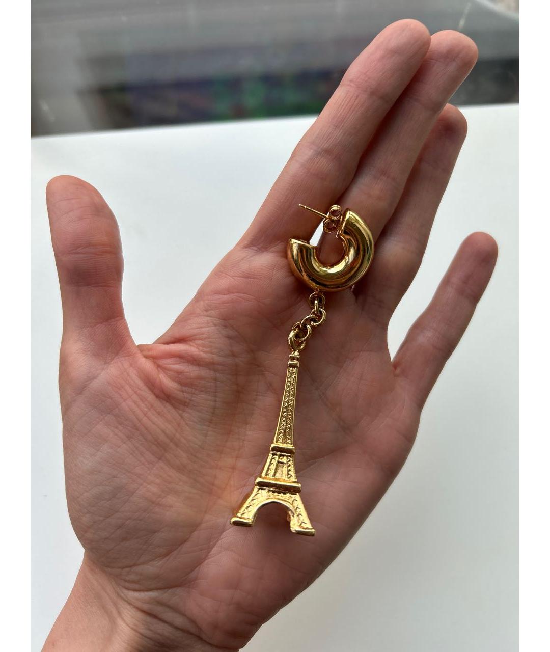 BALENCIAGA Золотые латунные серьги, фото 4