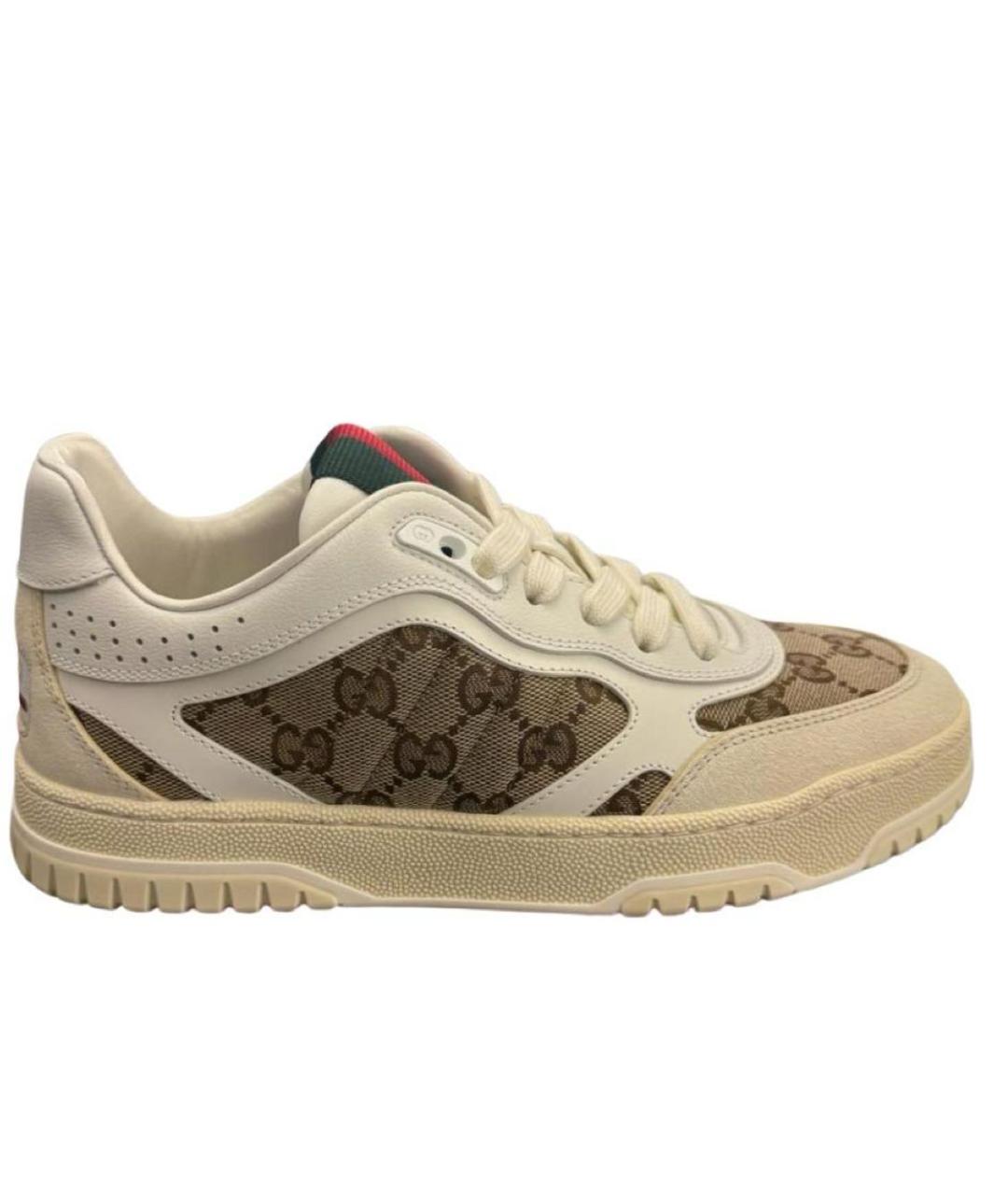 GUCCI Бежевые кожаные кеды, фото 8