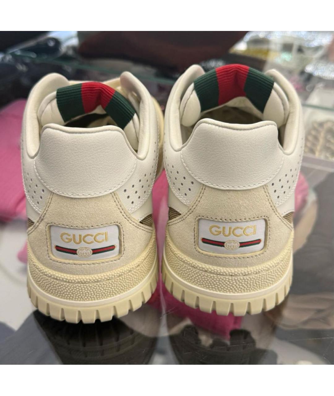 GUCCI Бежевые кожаные кеды, фото 3