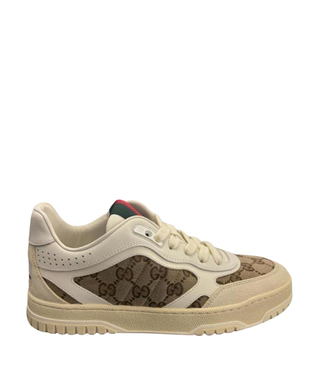 GUCCI Бежевые кожаные кеды, фото 1