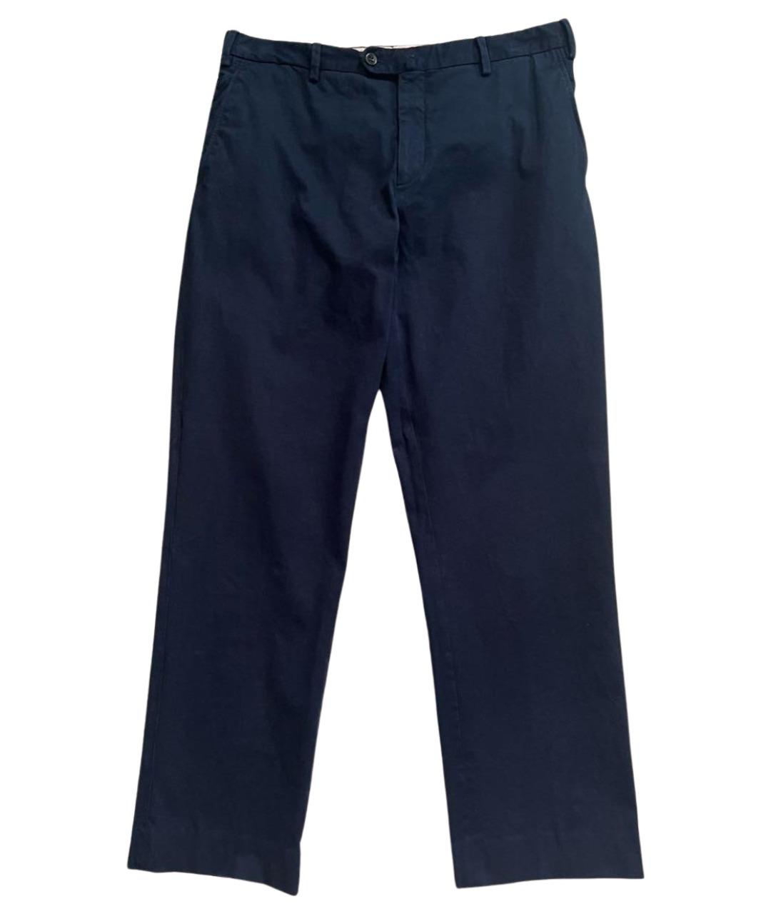 LORO PIANA Темно-синие хлопко-эластановые брюки чинос, фото 1