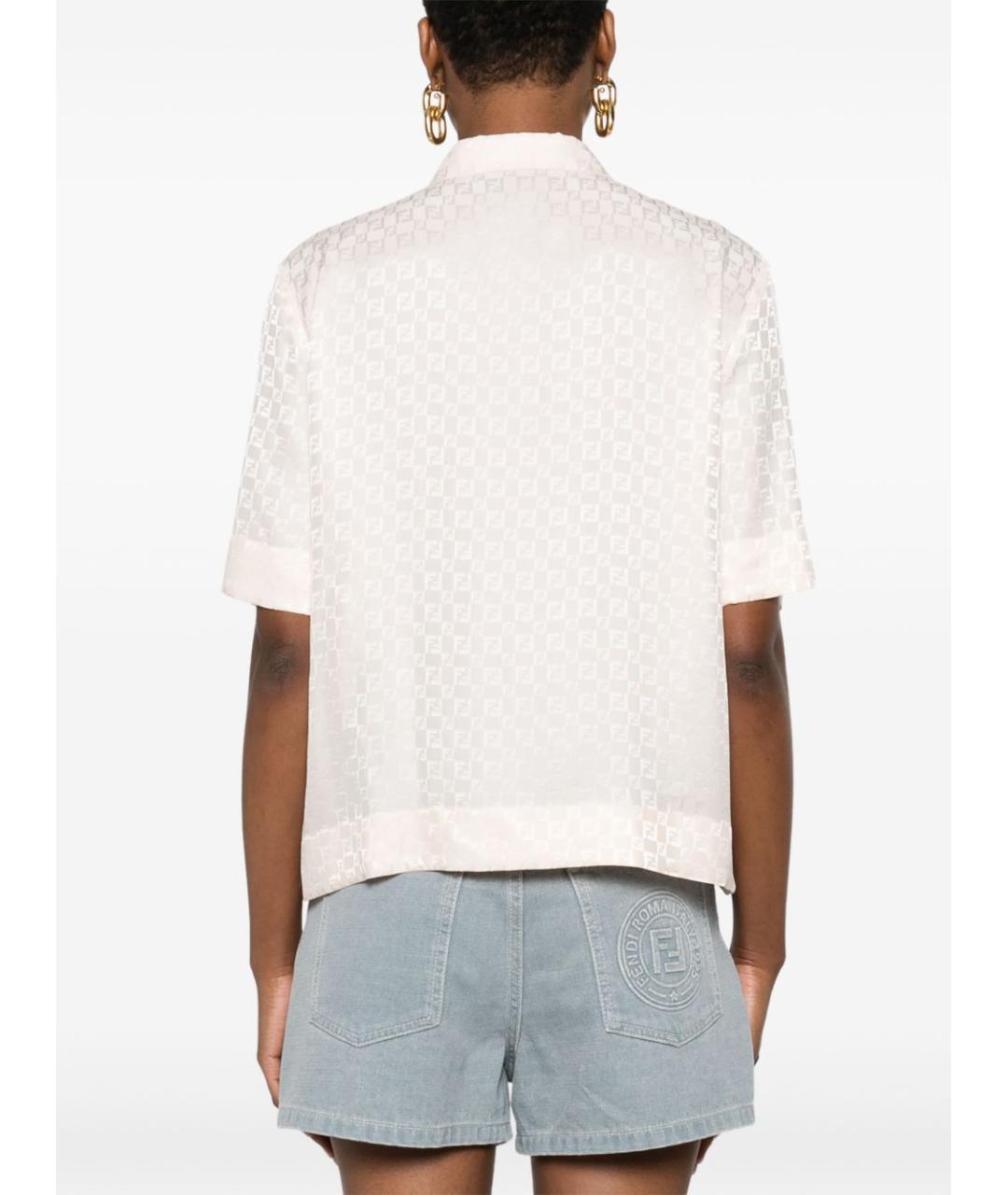 FENDI Розовая шелковая рубашка, фото 2
