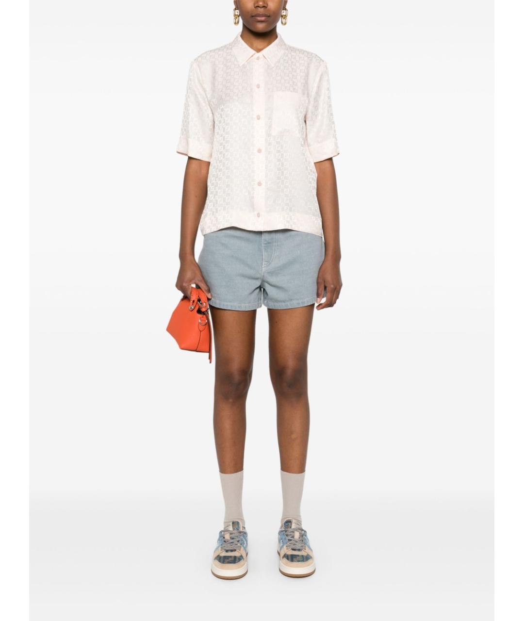 FENDI Розовая шелковая рубашка, фото 5