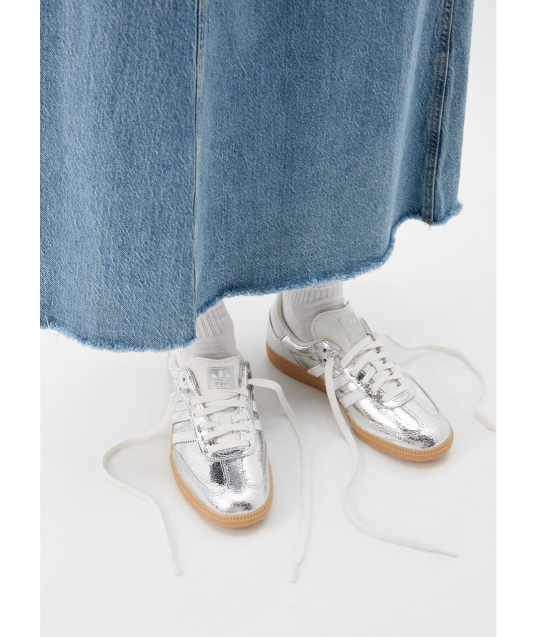 ADIDAS Серебряные кожаные кроссовки, фото 6