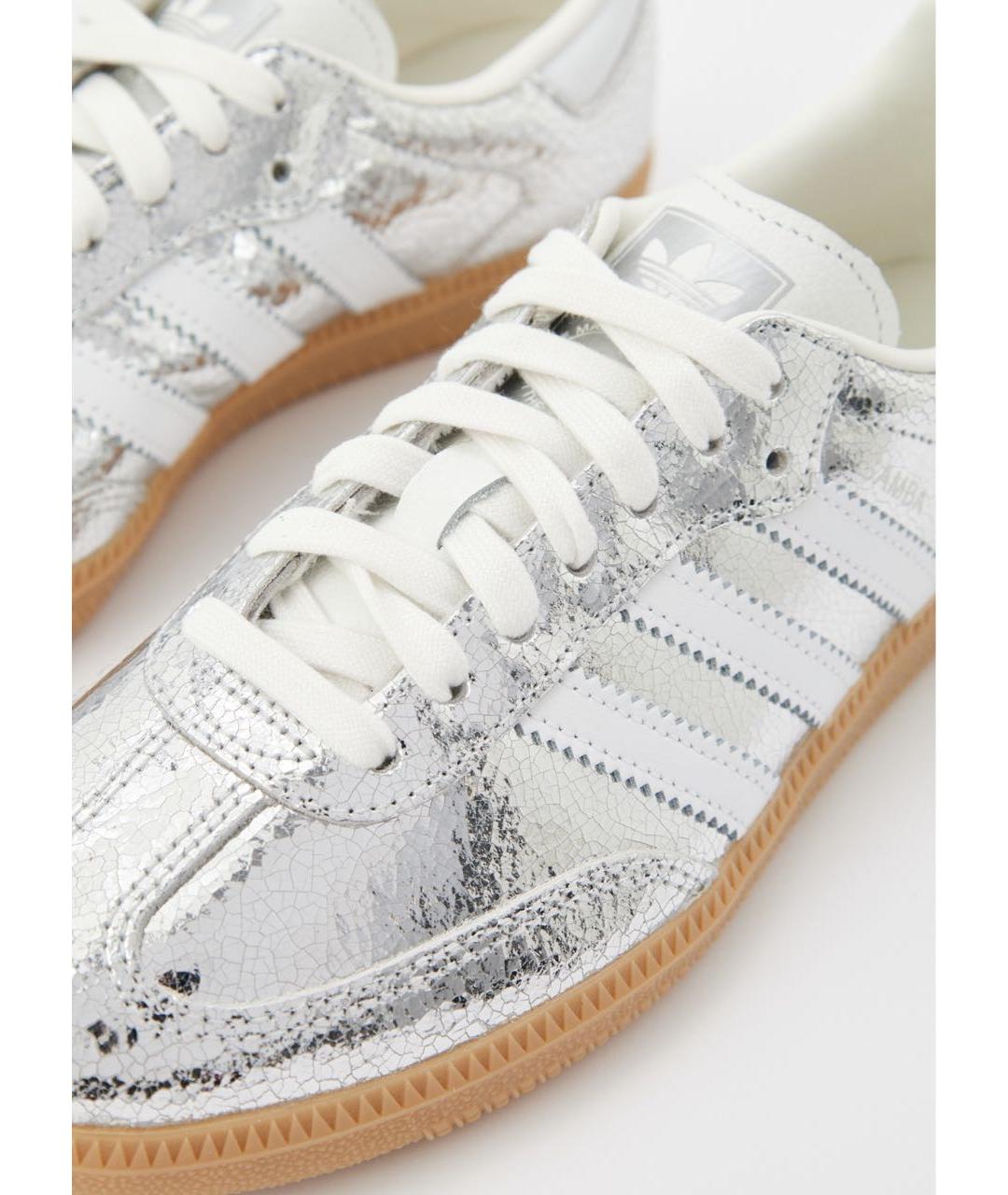 ADIDAS Серебряные кожаные кроссовки, фото 3