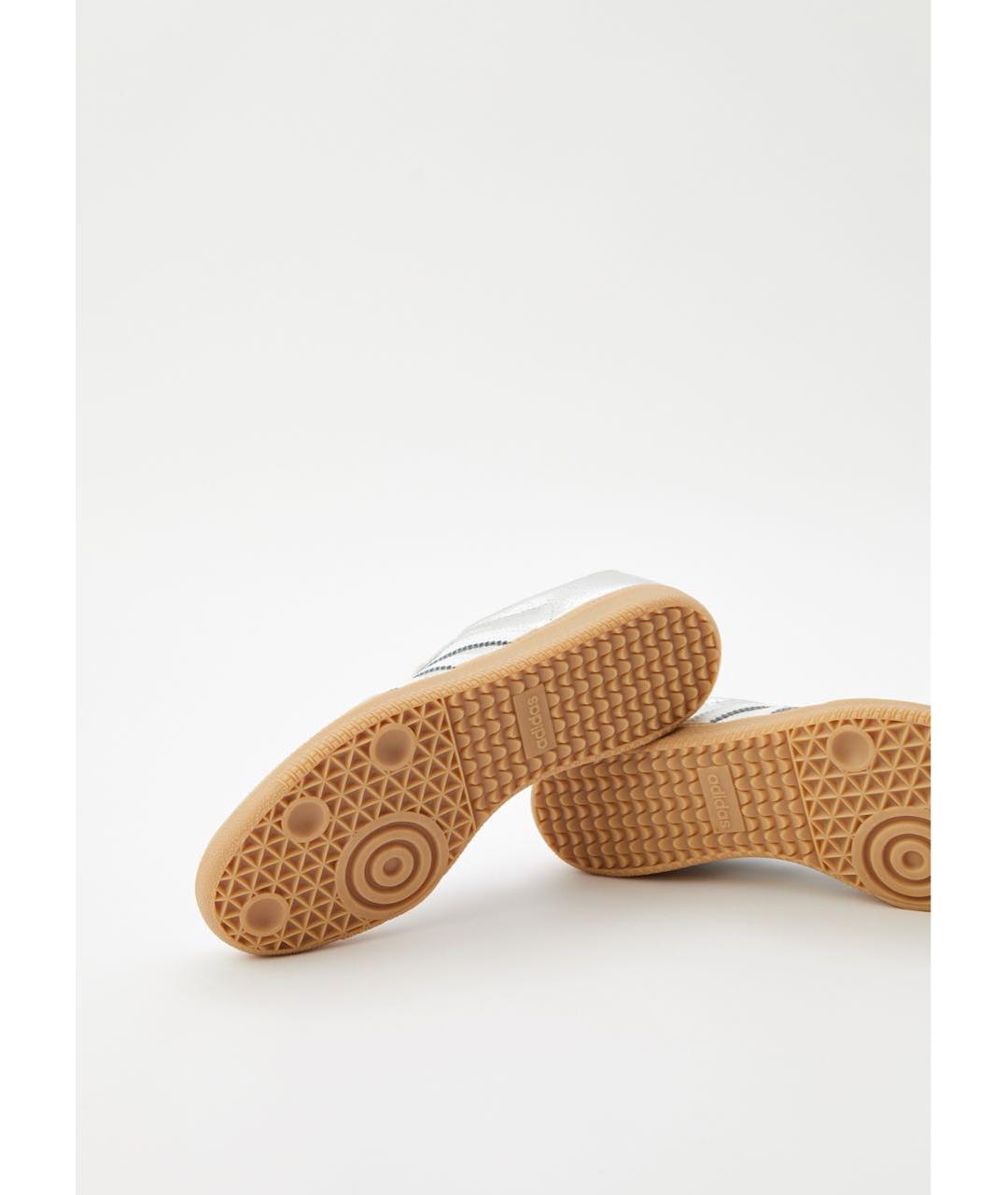 ADIDAS Серебряные кожаные кроссовки, фото 5