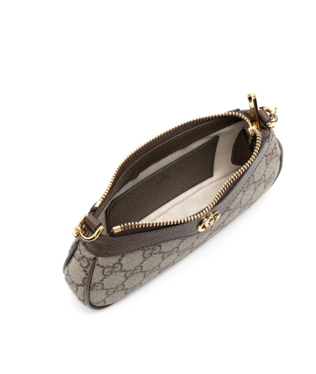 GUCCI Коричневая тканевая сумка через плечо, фото 2