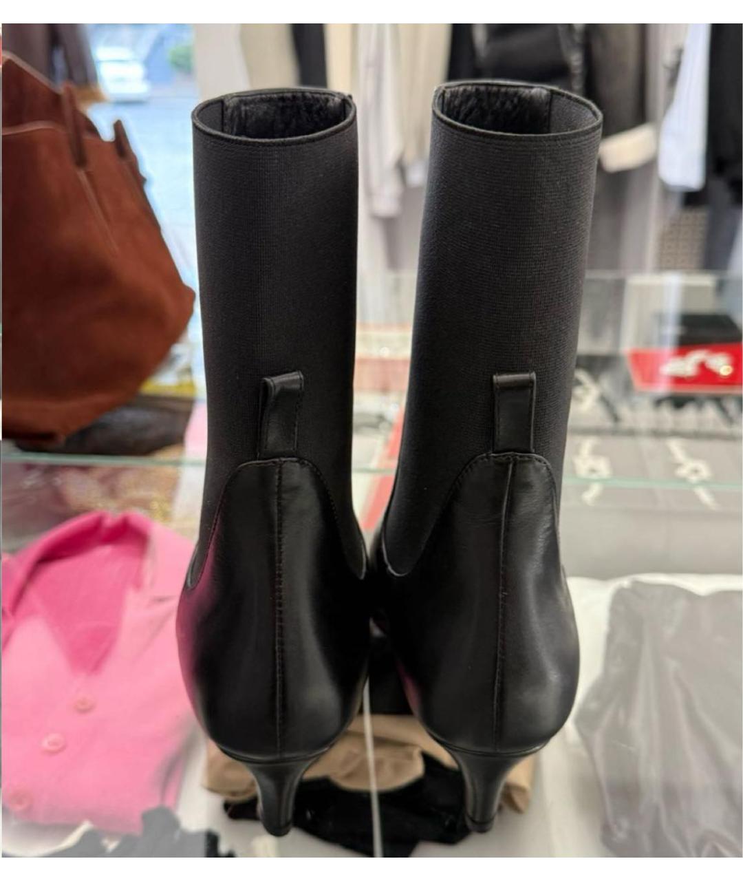 TOTEME Черные кожаные ботильоны, фото 3