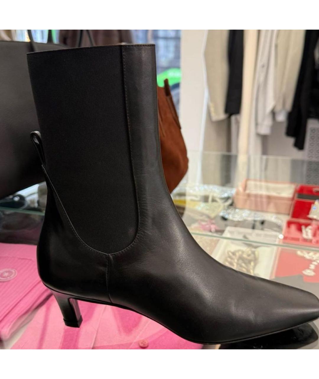 TOTEME Черные кожаные ботильоны, фото 5