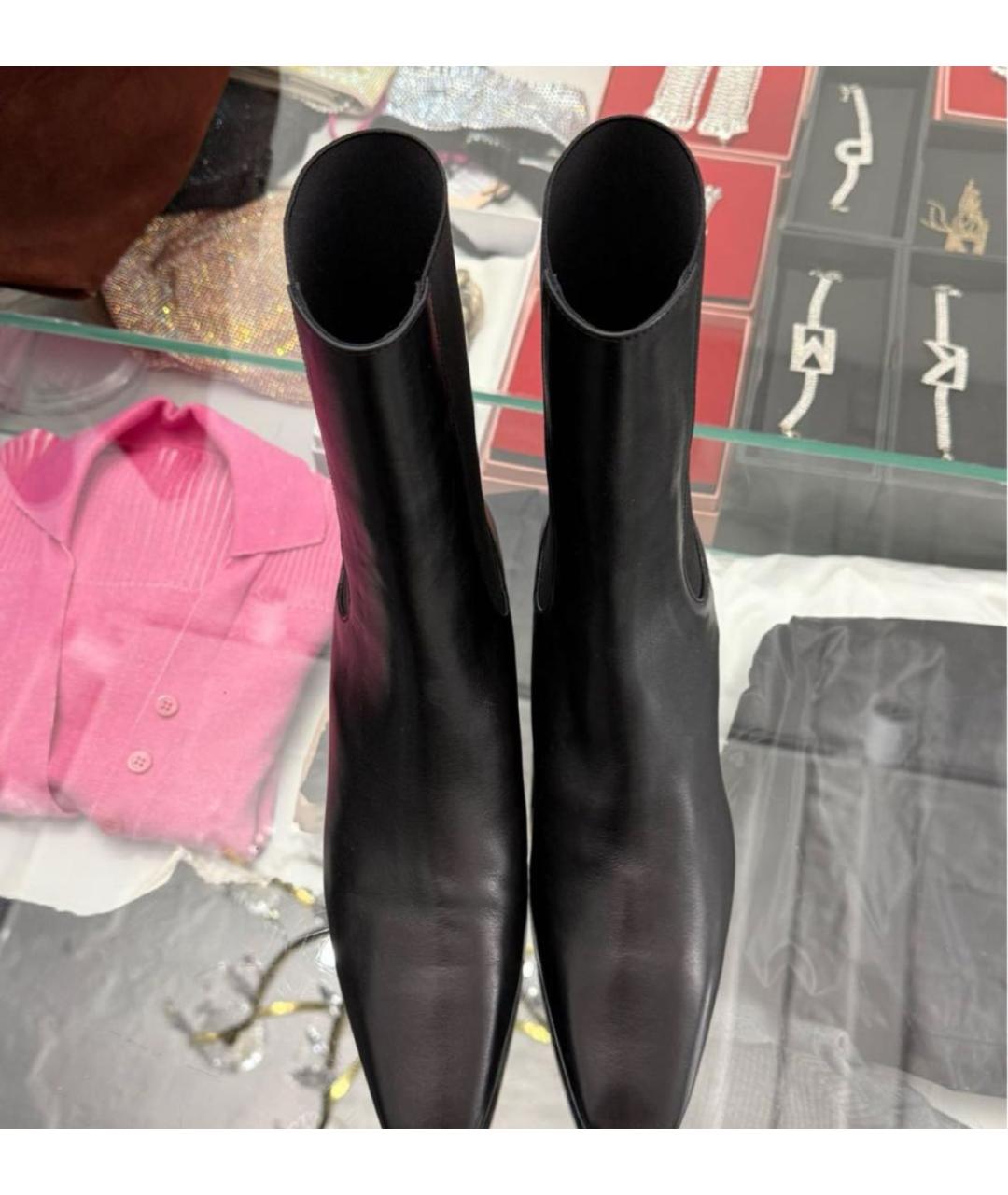 TOTEME Черные кожаные ботильоны, фото 2