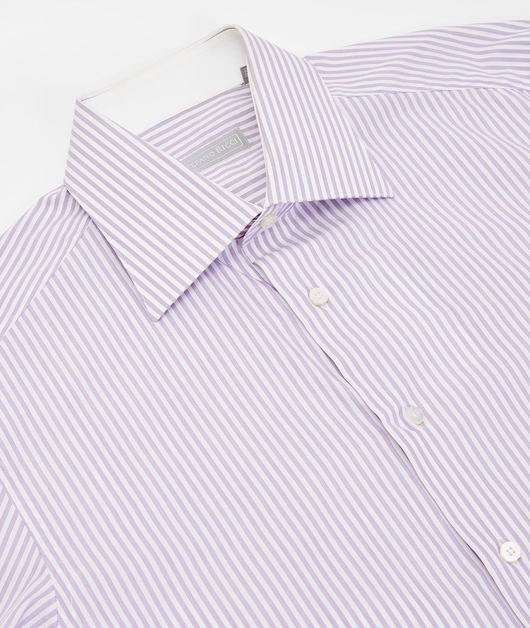STEFANO RICCI Фиолетовая хлопковая классическая рубашка, фото 3