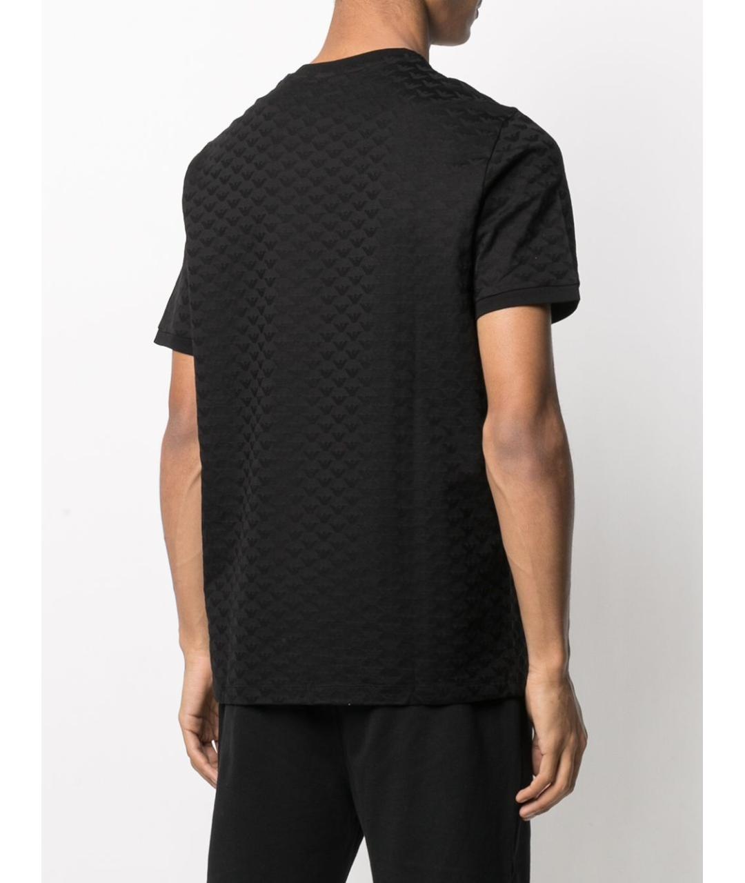 EMPORIO ARMANI Черная хлопковая футболка, фото 4
