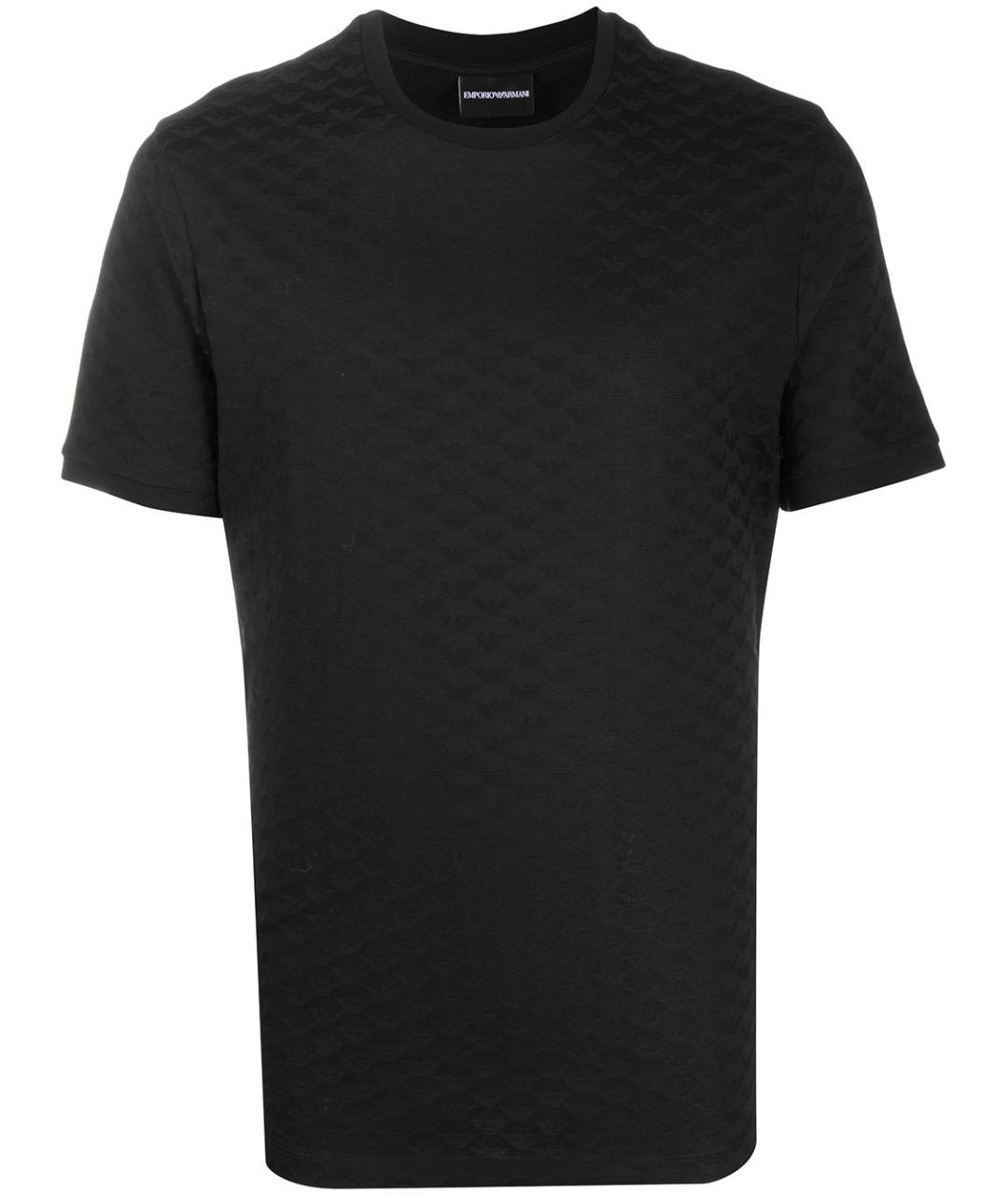 EMPORIO ARMANI Черная хлопковая футболка, фото 1