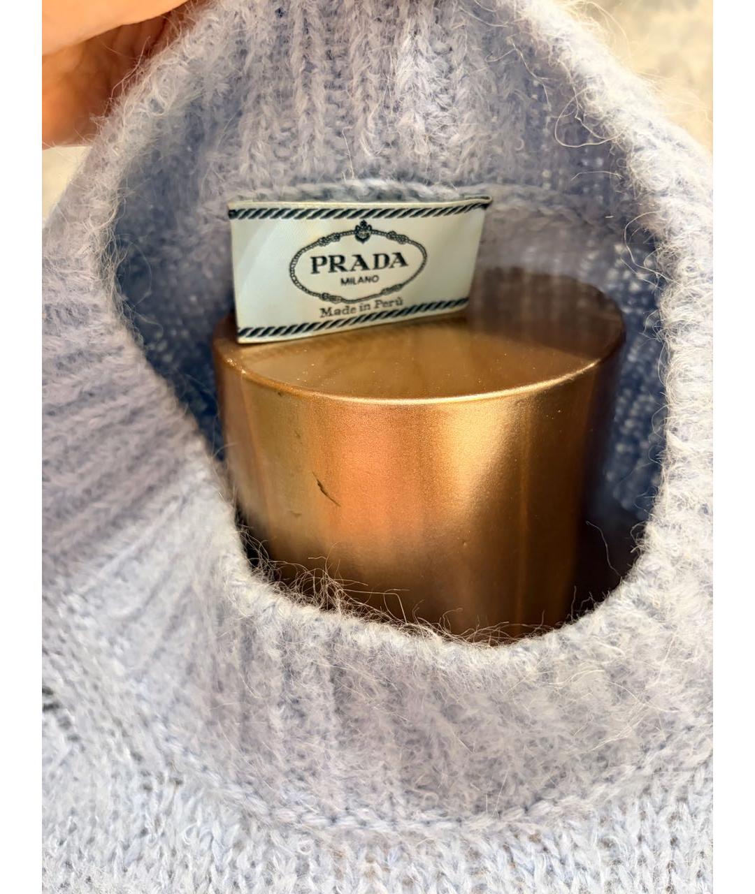 PRADA Голубой шерстяной джемпер / свитер, фото 3